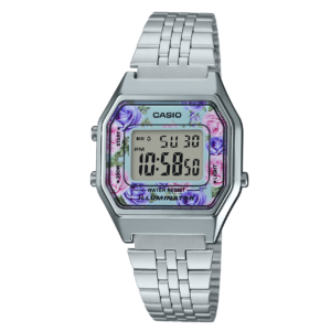 Reloj Casio Mujer Plateado Floral - LA680WA-2CDF